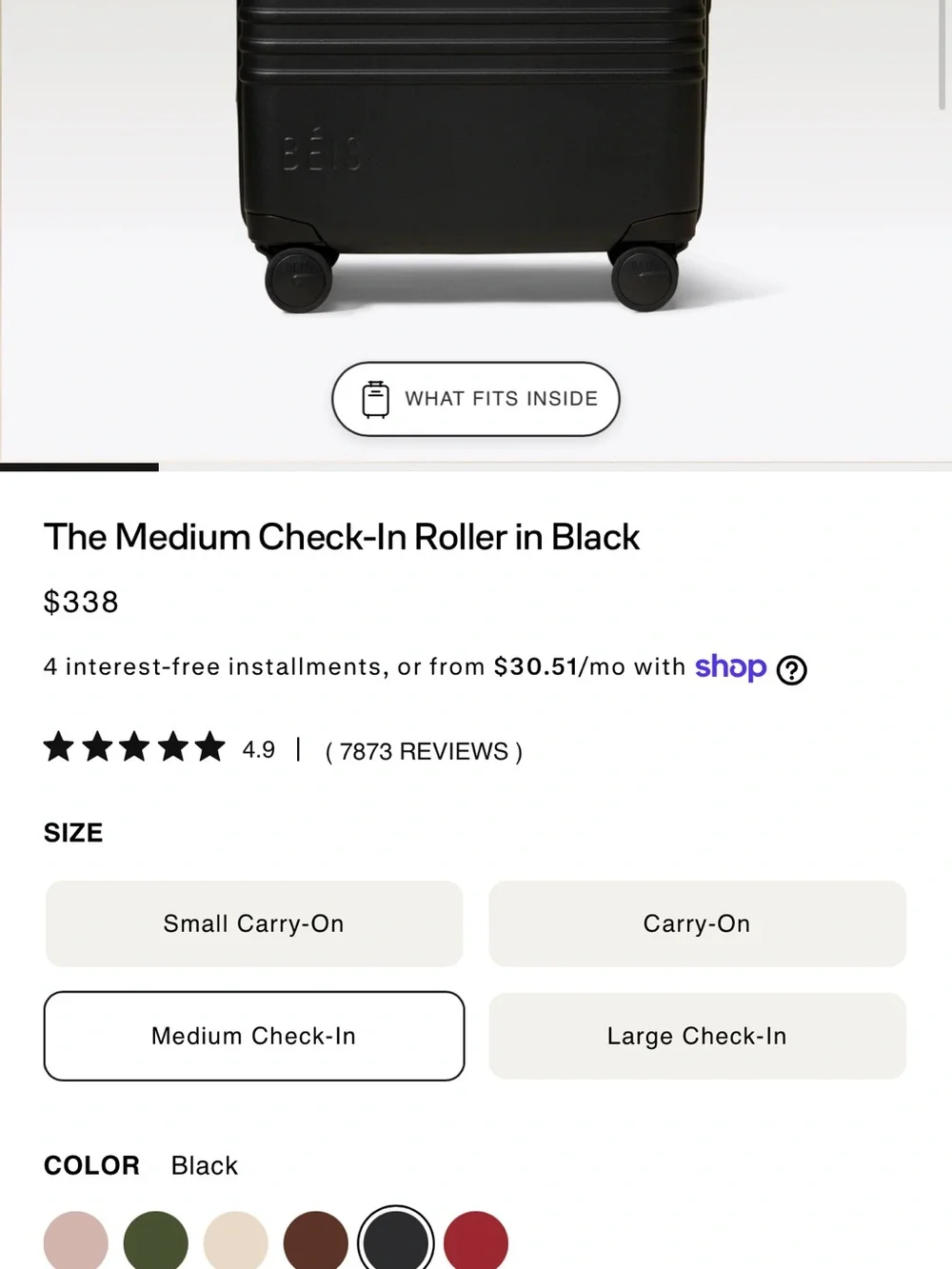 BEIS Navy Hard Shell Spinner medium Check in Luggage